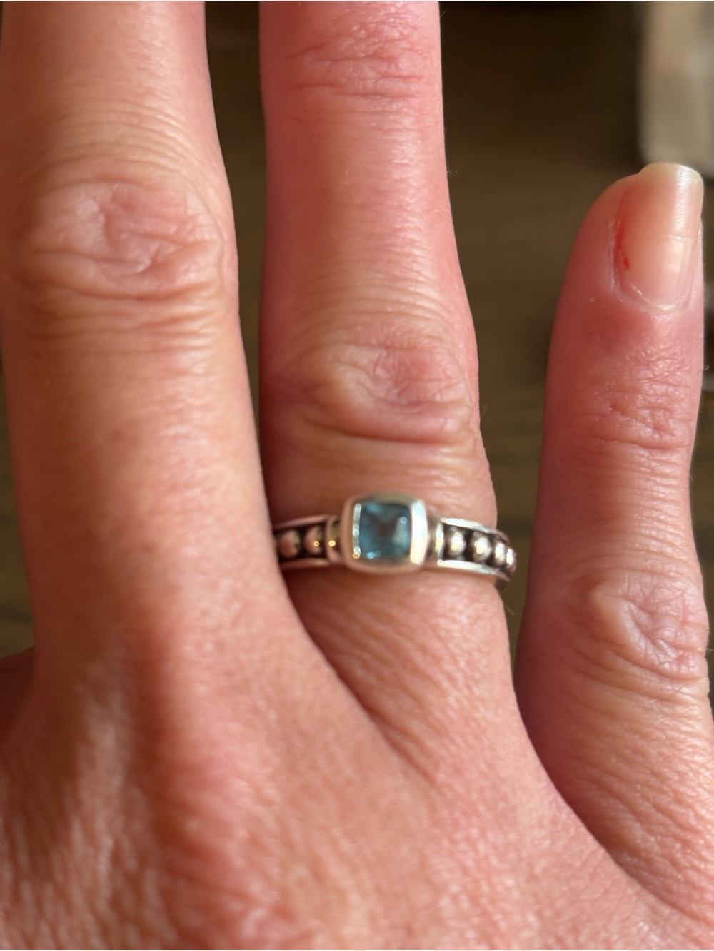 LAGOS Sterling Silver Ring with Blue Topaz Gemstone